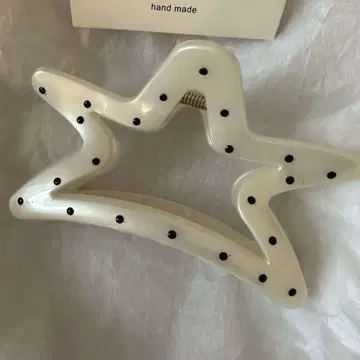 핸드메이드 별 모양 헤어 클립 화이트