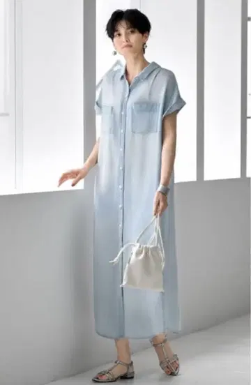 스타일 델리 블리치 텐셀 데님 셔츠 원피스 02 사이즈
