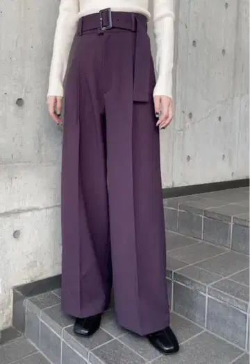 MURUA 퍼플 와이드 팬츠 벨트 포함