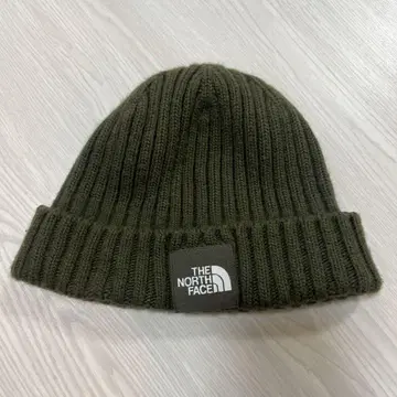 THE NORTH FACE 올리브 그린 니트 모자