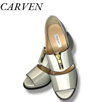 CARVEN 지퍼 오픈토 샌들 가죽 새상품급 깔끔한