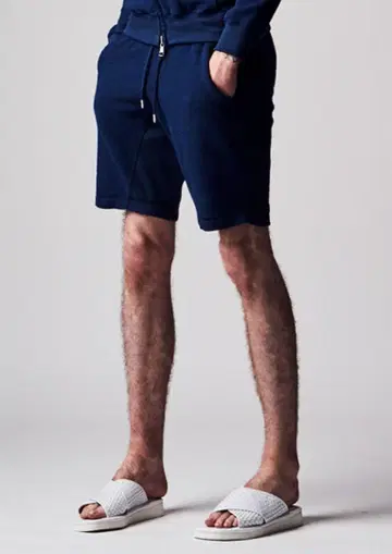 AKM EASY SHORTS 실크 파일 맨투맨 숏팬츠