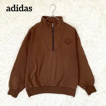 아디다스 아디다스 하프 지퍼 맨투맨(M) 자수 로고 보아 안감 세탁 가능