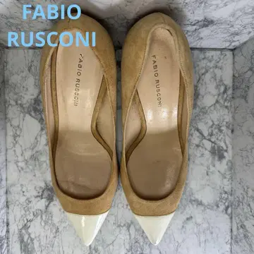 FABIO RUSCONI 베이지 스웨이드 하이힐
