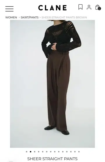 clane SHEER STRAIGHT PANTS 사이즈 1