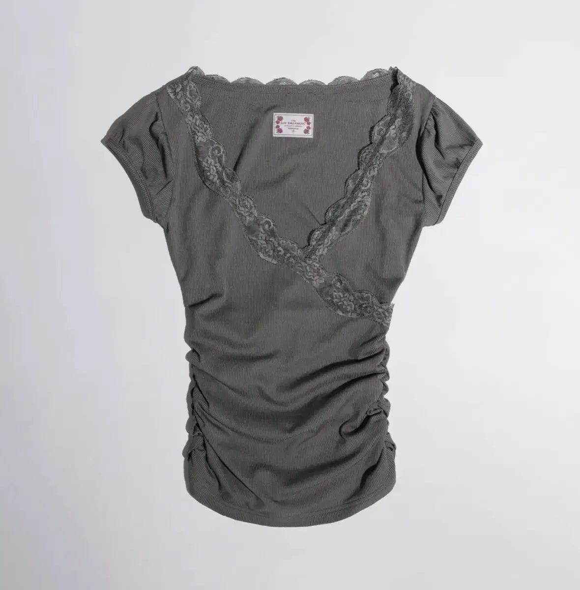 Sculptor Lace Trim Wrap Tee