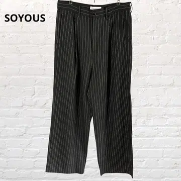 SOYOUS 소유즈 스트라이프 캐주얼 팬츠 블랙 L 구제 의류