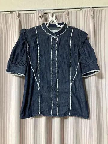 moussy 프릴 데님 셔츠
