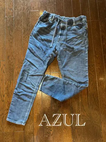 AZUL 파랑 조거 팬츠 인디고 데님 맨투맨 원단
