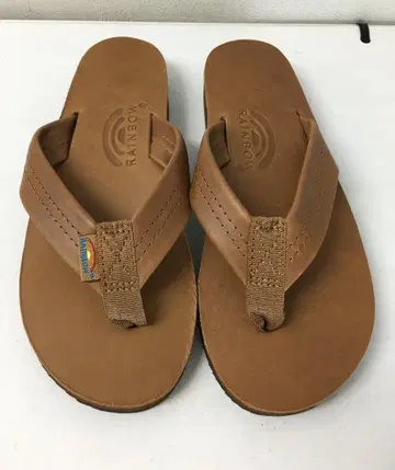 레인보우 전시품 신품 24.5~25cm 정도 가죽 샌들 브라운 계열