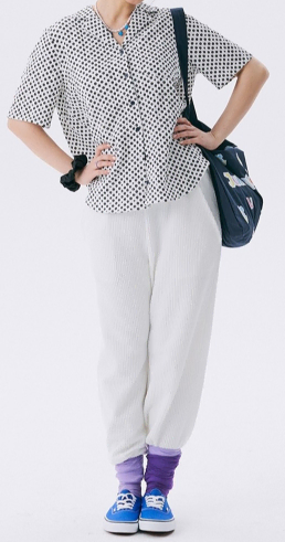 JunJun Space Frill Banding Pants_White / Size S