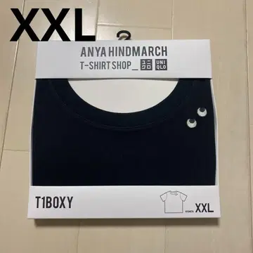 유니클로 안야 힌드마치 박스 티 2XL 블랙
