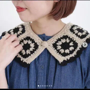 사만사 모스모스 배색 크로셰 탈부착 카라