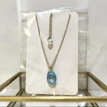 SWAROVSKI] 새상품 목걸이 빅 사이즈 골드 블루 크리스탈