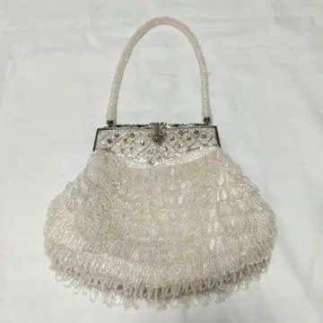 쇼와 레트로 비즈 백 파티 백 화이트