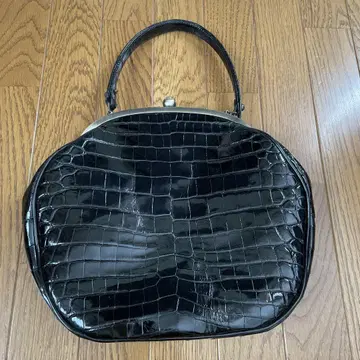 크로커다일 천연 가죽 가마구치 백