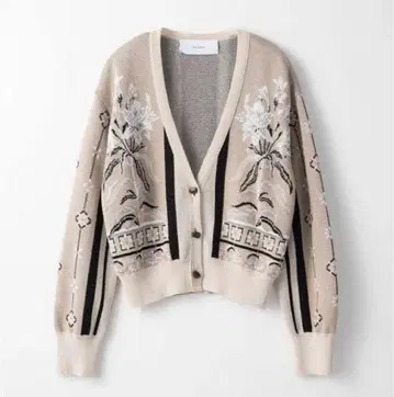flower knit short cardigan 베이지
