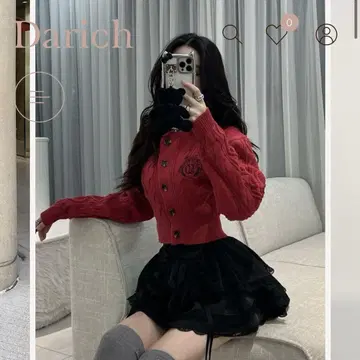 Darich 랜덤 프릴 미니 스커트 블랙 프리