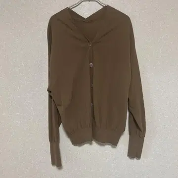 브라운 버튼 긴팔 가디건