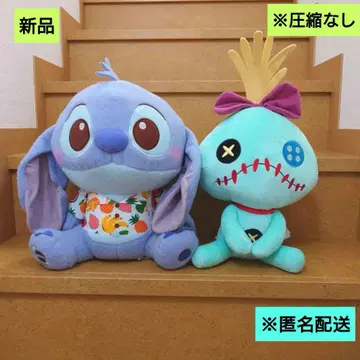 새상품 릴로 & 스티치 스티치 봉제 인형 스크럼프 봉제 인형 2개 1