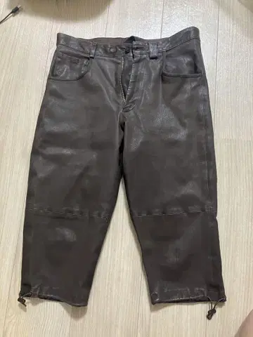 papas 가죽 하프 팬츠 브라운