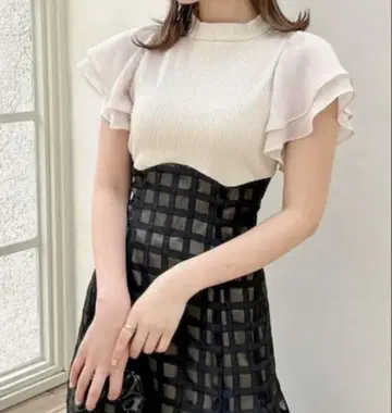 dazzlin 다즐린 시어 체크 코르셋 원피스
