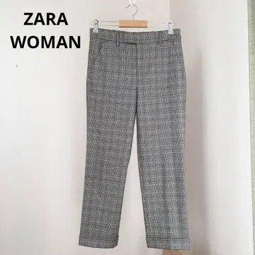 [ ZARA WOMAN ] 슬랙스 팬츠 체크 무늬 스트레치 깔끔
