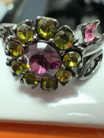 ANNA SUI 플라워 모티브 컬러 스톤 반지