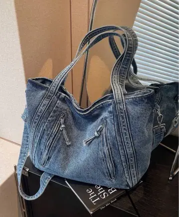 데님 숄더백
