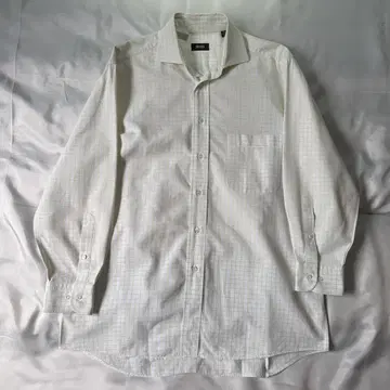 90년대 00년대 HUGO BOSS 스위스산 그래프 체크 셔츠 라임