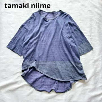[새상품급] tamaki niime 페론T 반팔 티셔츠 보더 블루