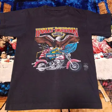 Harley-Davidson 바이커 티셔츠 1986년 제작 블랙