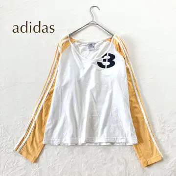 아디다스 긴팔 배색 롱 슬리브 트랙 스타일 티셔츠 코튼