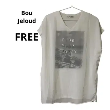 새상품급 Bou Jeloud 화이트 V넥 튜닉 반팔 프리