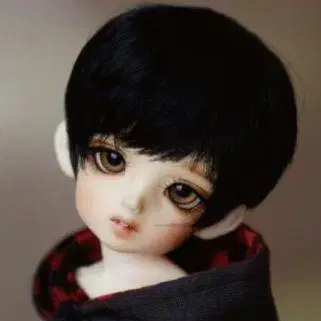 6-7인치 인형 가발 CRWS-122 (Dark Black)
