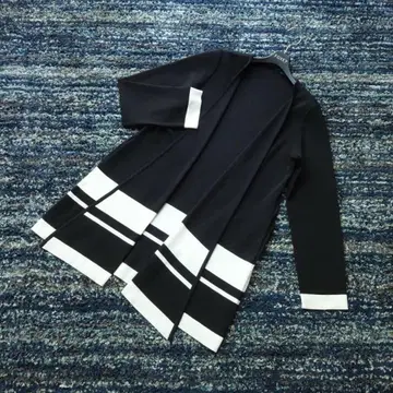 FOXEY F 사이즈 롱 가디건 바이컬러