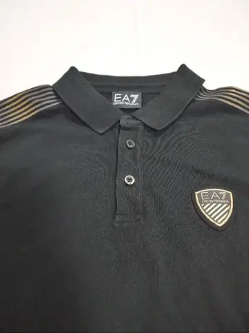 EA7 엠포리오 아르마니 블랙 피케 셔츠