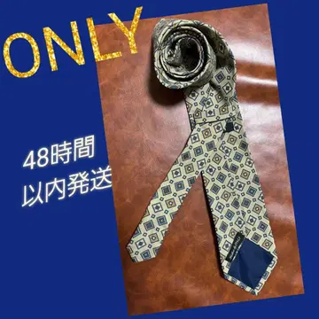 ONLY 코몬 무늬 넥타이 베이지 실크 100% 남성용