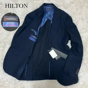 택 포함 새상품 HILTON x 반지 자켓 사슴 마 혼방 네이비 L