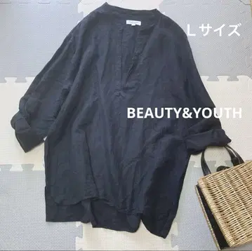 새상품급 뷰티 앤 유스 유나이티드 애로우즈 린넨 셔츠 블라우스 L