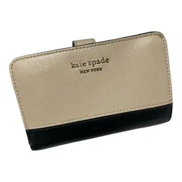 [가격 인하 협상 가능] kate spade 두겹 지갑 베이지/블랙