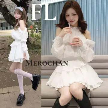 다리치 Darich 볼륨 쉬폰 미니 원피스 [FL] 화이트