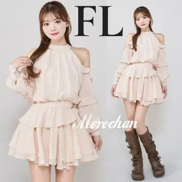 다리치 Darich 볼륨 쉬폰 미니 원피스 [FL] 핑크