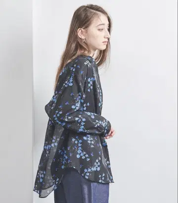UNITED ARROWS 오간자 프린트 셔츠 36