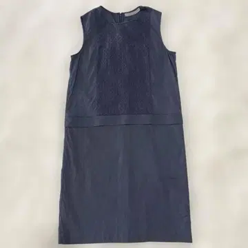 띠어리 럭스 원피스 레이스 슬리브리스 네이비 40 린넨