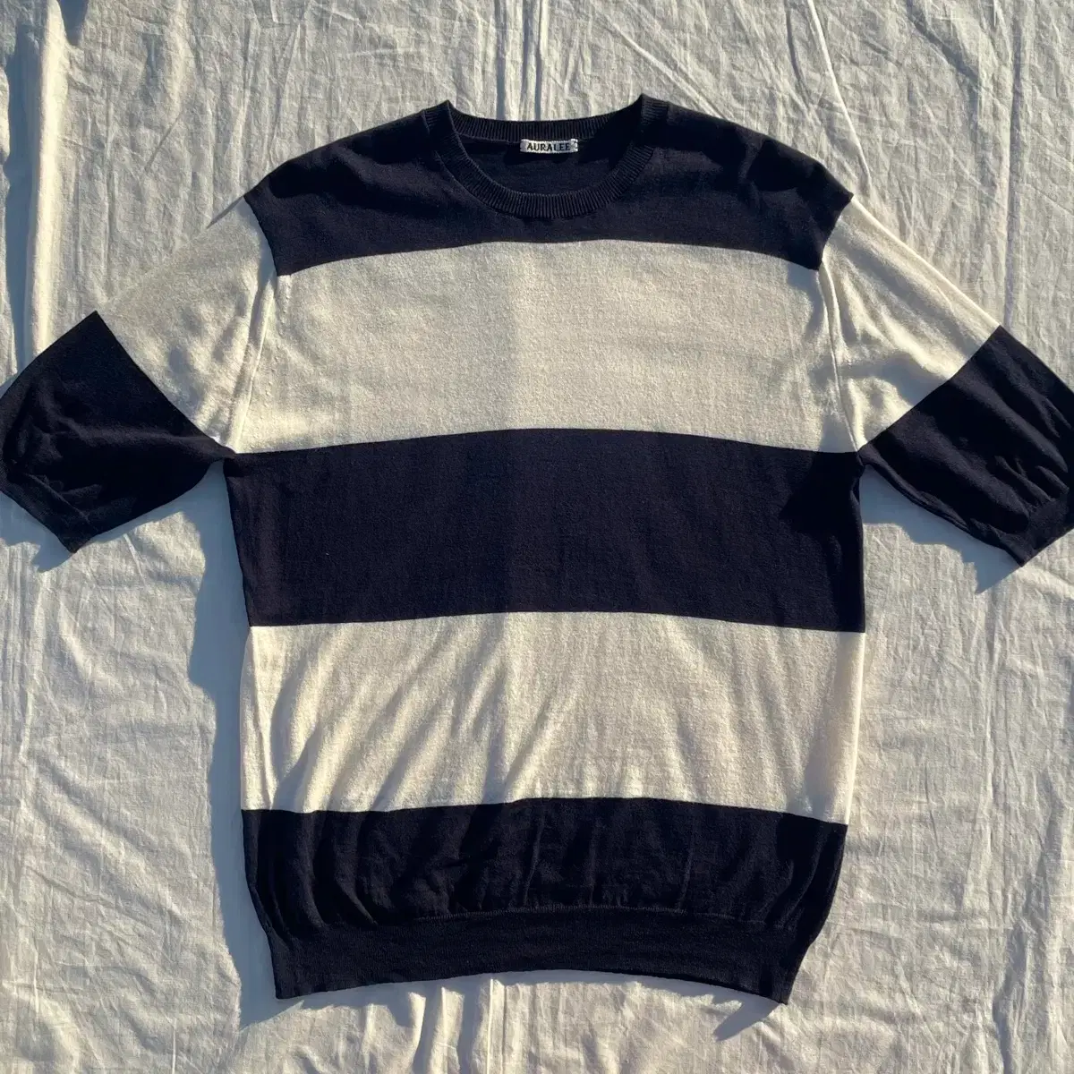 AURALEE | 오라리 Auralee Border Short Sleeve Knit T-Shirt
