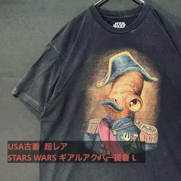 미국 구제 의류 초레어 STARS WARS 기어라쿠바 제독 티셔츠 L