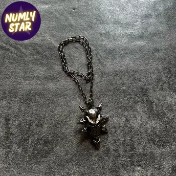 archive grunge scull needle necklace y2k