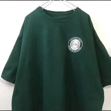 Hanes 로고 프린트 빅 사이즈 셔츠 2XL 그린 해외 구제 의류