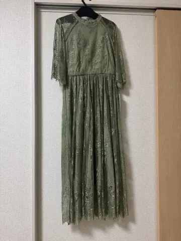파티 드레스 결혼식 올리브 그린 플라워 자수